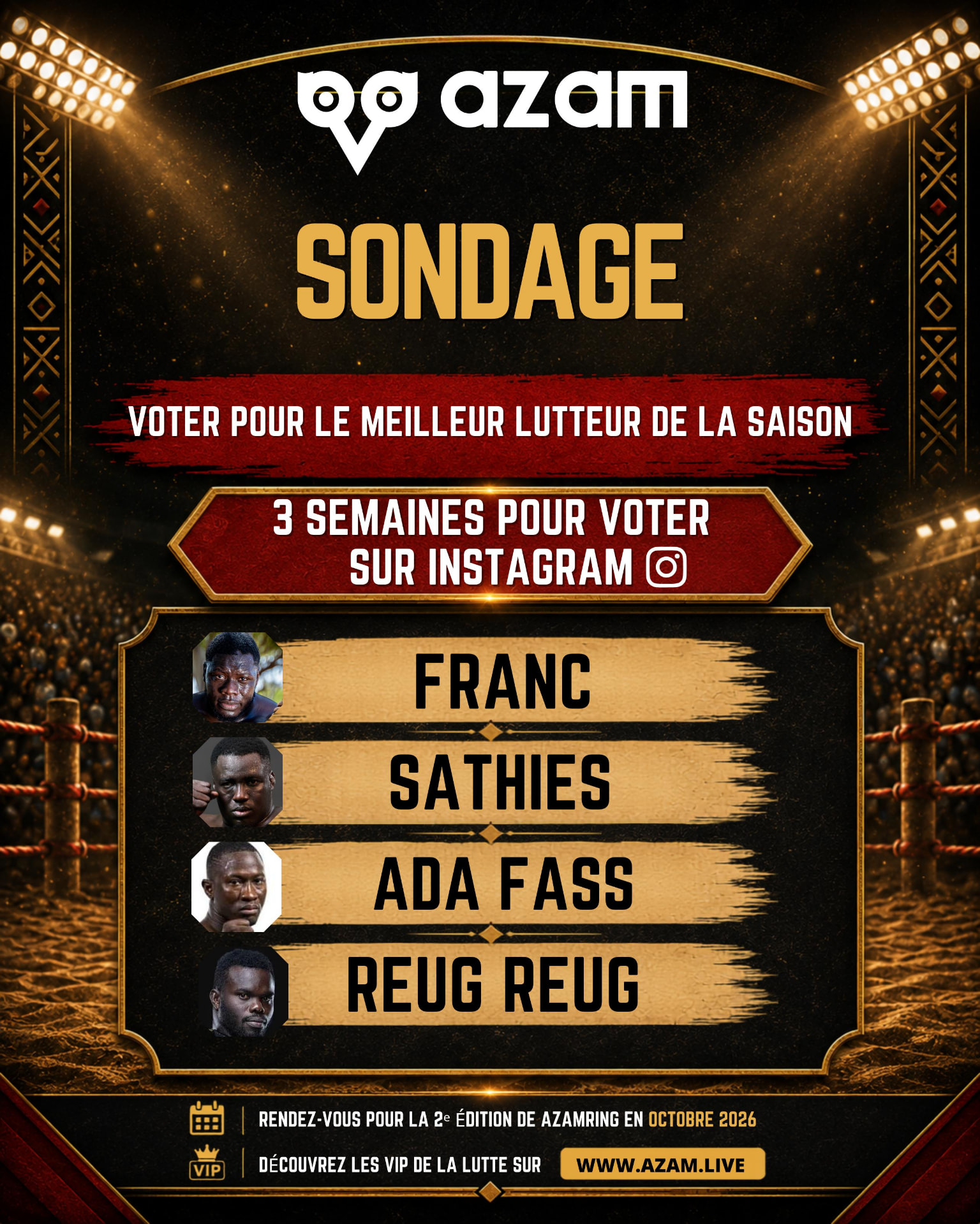 Le vote du public — sondage AZAM